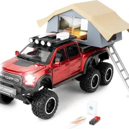 gknex 1/32 Ford Raptor F150 Pickup Truck Model Car with Pull Back, Light & Sound-picture-13