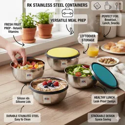 rk Steel Cookie Jar - 375 ml, 625 ml, 1000 ml, 1375 ml image 2