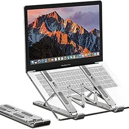 SSCOMPUTER 9 Aluminium Desk Stand Laptop Stand with Adjustable Height Compatible with Universal Laptops image 4