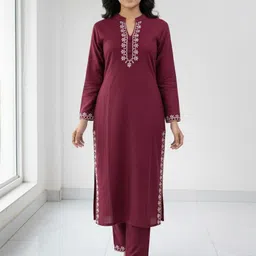 munibaas collection Women Wool Kurti Pant Set-picture-21