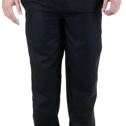 fabuniforms Men Regular Fit Black Polycotton Trousers-picture-11