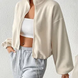 a r j fashion Women Full Sleeve Solid Sweatshirt image 5