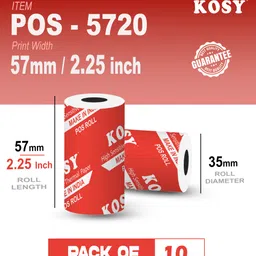 kosy POS Thermal Paper Roll Pack of 10 Swipe Machine Receipt Paper Thermal Cash Register Paper image 3
