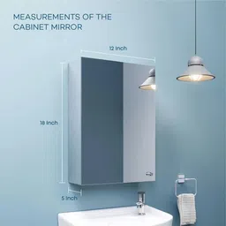 istar Stainless Steel Mirror Cabinet (12 X 18 Inches) Bathroom Wall Mounted Storage Stainless Steel Wall Shelf image 2