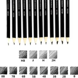 12 Pcs Drawing & Shading Pencil Set | Charcoal Graphite Sketch Kit for Artists Pencil-image-5