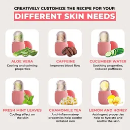 astha Silicone Ice Roller for Face, Eye and Neck Massage, Eye Puffiness Massager Pink Silicone Ice Cube Tray image 5