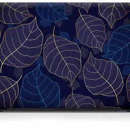 FineArts Full Body Laptop Skin Sticker For 14 to 15.6 inch Laptop - Blue Golden Leaves Self Adhesive Stretched Vinyl Laptop Skin Compatible for 15.6 inch image 4