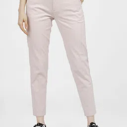 tokyo talkies Women Tapered Pink Cotton Blend Trousers-picture-26