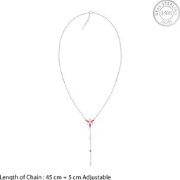 giva Sterling Silver Heart in Heart Lariat Necklace for Wome ns Zircon Rhodium Plated Sterling Silver Necklace image 4