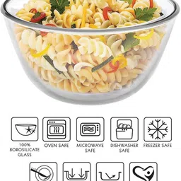 halo nation Glass Mixing Bowl Microwave Safe Toughened Borosilicate Glass Bowl Mixing Serving Bowl -550ml-1qty-picture-12