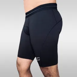 caligostle Solid Men Black Tights image 3