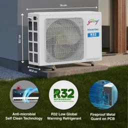godrej 5-In-1 Convertible Cooling 2024 Model 1.5 Ton 3 Star Split Inverter Heavy Duty Cooling at Extreme Temperature AC- White image 5