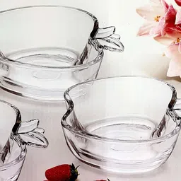 baluda Glass Dessert Bowl Crystal Clear Shape Serving image 3