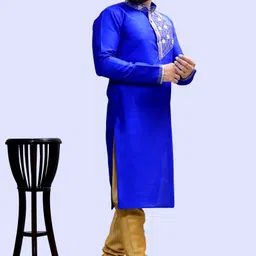 tibra collection Men Pure Silk Kurta Pyjama Set image 3