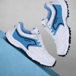 footfix Cricket Shoes, Men's Cricket Shoes, Best Player Pu White Blue Cricket Shoes Cricket Shoes For Men-picture-15