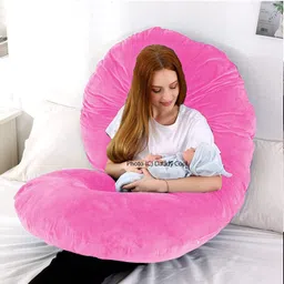 wild mint C Velvet Microfibre Solid Pregnancy Pillow Pack of 1 image 3