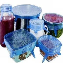 Microwave Safe Silicone Stretch Lids reusable Flexible Covers for Bowls,Cans A7 2.6 inch, 3.8 inch, 4.5 inch, 5.7 inch, 6.5 inch, 8.3 inch Lid Set, Pack of 6-image-21