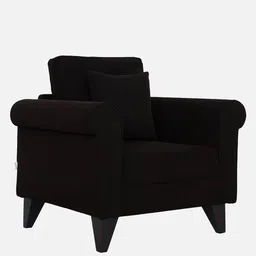 woodsworth from pepperfry Fuego Fabric 1 Seater Sofa In Chestnut Brown Colour image 4