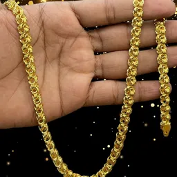 rkb sales 1gm gold plated High Quality Indian Polished chain “20” Inch for men Gold-plated Plated Alloy Chain image 1