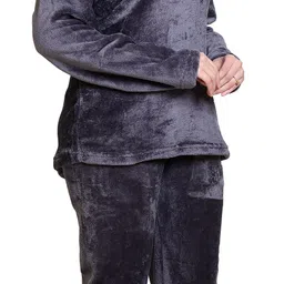 rg by ss clothing Women Top & Pyjama Set Grey Solid image 4