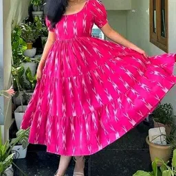 ssjems Cotton Rayon Stitched Flared/A-line Gown image 3