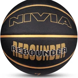 nivia Rebounder, 8 Panels, Butyl Bladder, For All Indoor & Outdoor Surfaces Black Gold Basketball - Size: 7-picture-25