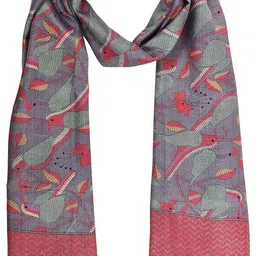 Art Silk Printed Grey Women Dupatta-image-16