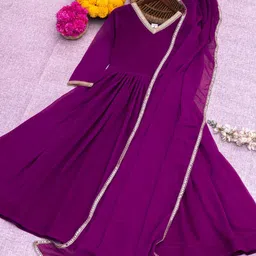 selvifab Self Design Georgette Stitched Anarkali Gown-picture-21