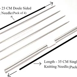himmu's fashion hub Aluminium Knitting Needle-No 5, Length - 35Cm, Dia - 5.50 Mm, Woolen Artefacts Knitting Pin image 2