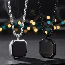 mavraa Stylish Men’s Square Pendant Chain Brass Brass Pendant-picture-24