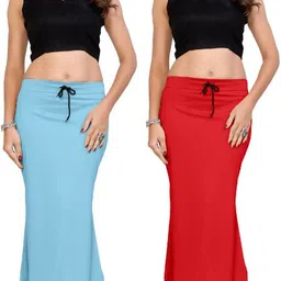 YM CLOTHING'S PT-SKY BLUE-RED Polycotton Petticoat-picture-22