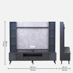 crystal furnitech Evanna TV Unit In Multicolor Glossy Finish image 2