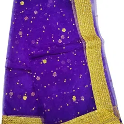 sahinadupatta Net Embroidered Purple Women Dupatta-picture-10