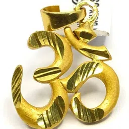 sapnapalace OM MICRO GOLD PLATED PENDANT WITH TEXTURE DESIGN Gold-plated Brass Locket image 3