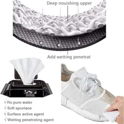 BAKSHISH Shoe Wipes for All Footwear – 80 Disposable Quick Wipes Cleaner image 2