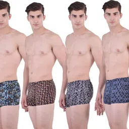 dollar bigboss Pack of 4 Soft Combed Cotton Printed Men Trunk image 3