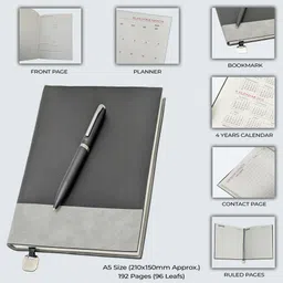ujji Advocate Professional Notebook with Matching Black Pen, Softcover Journal A5 Journal Ruled 192 Pages image 2