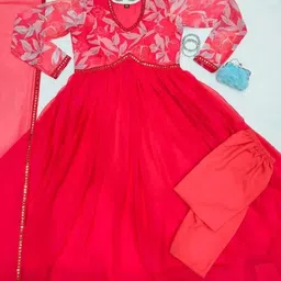 rutva Floral Print Georgette Stitched Anarkali Gown image 5