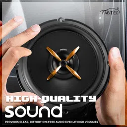 fabtec 6 Inch 3-Way Coaxial Car Speakers 80W RMS/320W Peak Power, 4 Ohm Full-Range Stereo Audio (Set of 2) Coaxial Car Speaker image 2