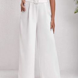 kotty Women Regular Fit White Viscose Rayon Trousers-picture-19