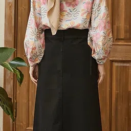 tripursundari fashion Women Solid A-line Black Skirt image 2