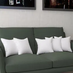 vlysium Premium cushion 14x14 inch pillow insert for sofa (35*35 cm) Cotton Stripes Cushion Pack of 5-picture-24