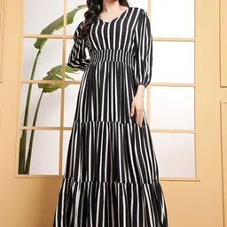 Printed Crepe Stitched Anarkali Gown-image-4