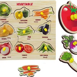 buy surety Vegetables Name Matching Blocks Vegetables Picture Simple Puzzle Learning Toys-picture-28