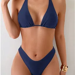 trixshla Bikini Sets Woven Women Bikini Blue Swimsuit-picture-20