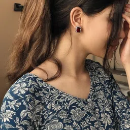 KiraBala Queen Stud & Oxidised Silver Jhumka Combo Silver, Copper, Stainless Steel Stud Earring, Jhumki Earring image 2