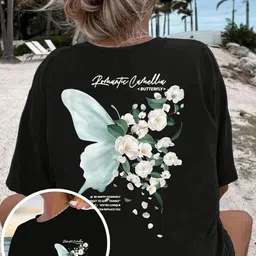 relva Women Printed Round Neck Cotton Blend Black T-Shirt-picture-13