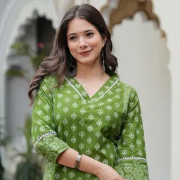 kharoliya Women Pure Cotton Kurta Pant Set-picture-13