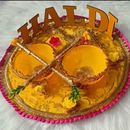 masoom Haldi platter for wedding. Wood Decorative Platter-picture-19