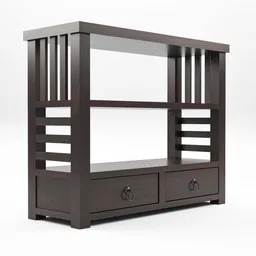 jeenwood Solid Sheesham Wood Sami-open Book Shelf For Living Room , Study Room . Solid Wood Semi-Open Book Shelf image 5